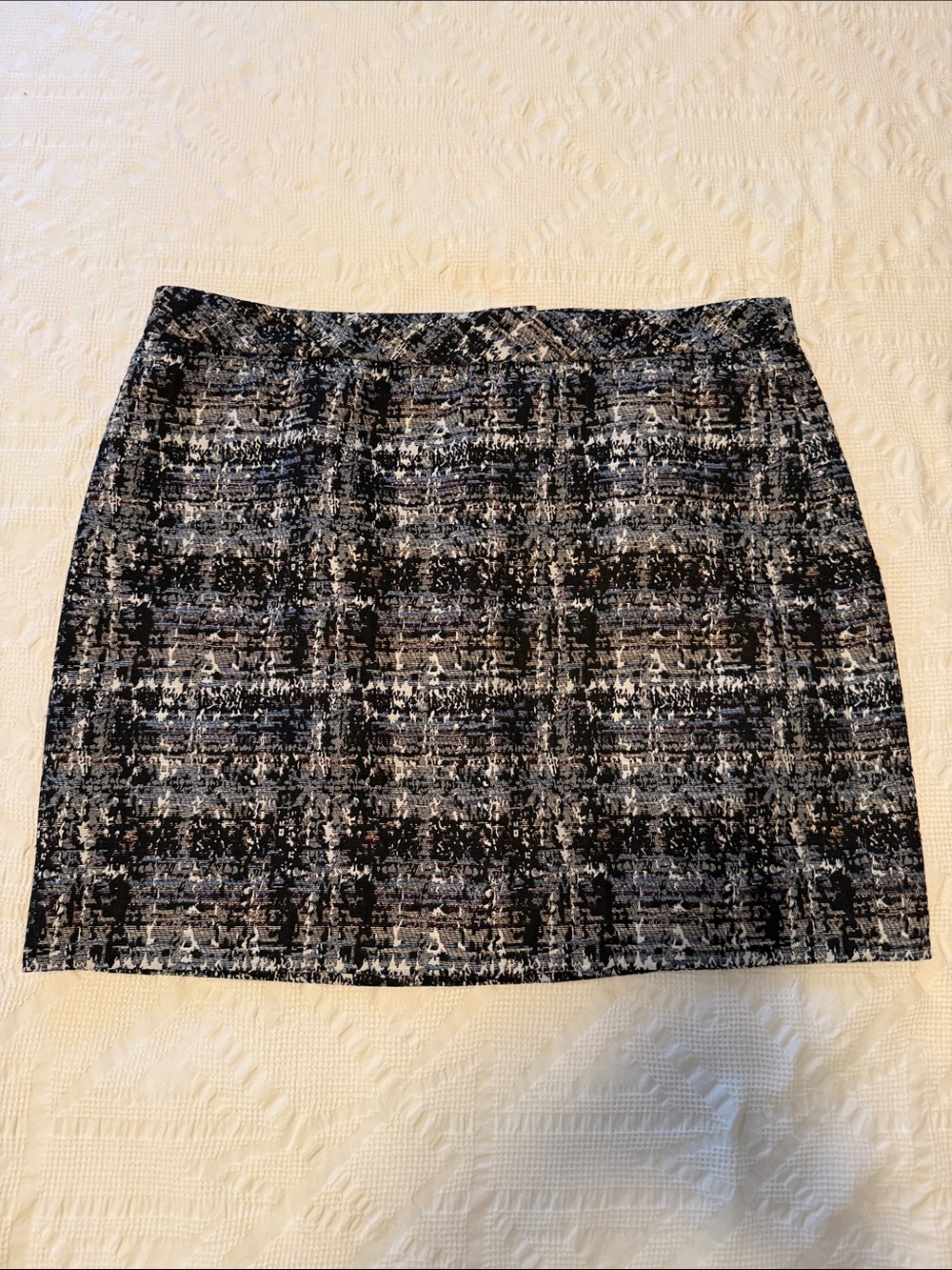 J. Crew Black and Silver Tweed Mini Skirt
